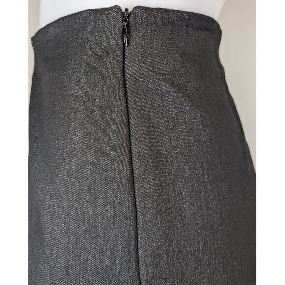 Adrienne Vittadini Pencil Skirt 8 Dark Gray Heather Stretch Panel Career Uptown - Picture 7 of 9